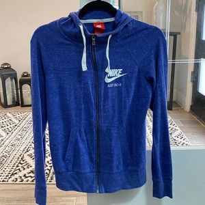 Nike blue zip up hoodie